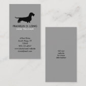 Wirefold Dachshund Dog Silhouette Vertical Gray 名刺 (正面/裏面)