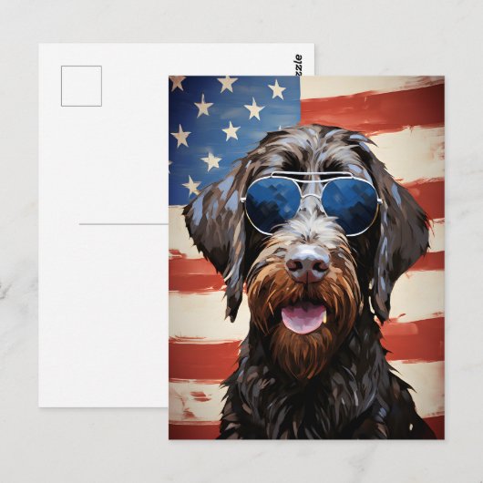 Wirefold Pointing Griffon 7月4日Indepden ポストカード (正面/裏面)