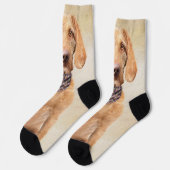 Wirefold Vizsla'絵画s – かわいいオリジナルドッグアート ソックス (左)