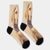 Wirefold Vizsla'絵画s – かわいいオリジナルドッグアート ソックス (右)