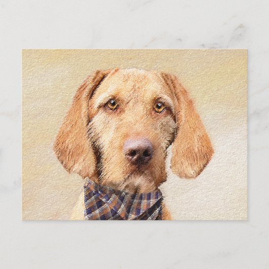 Wirefold Vizsla'絵画s – かわいいオリジナルドッグアート ポストカード (正面)