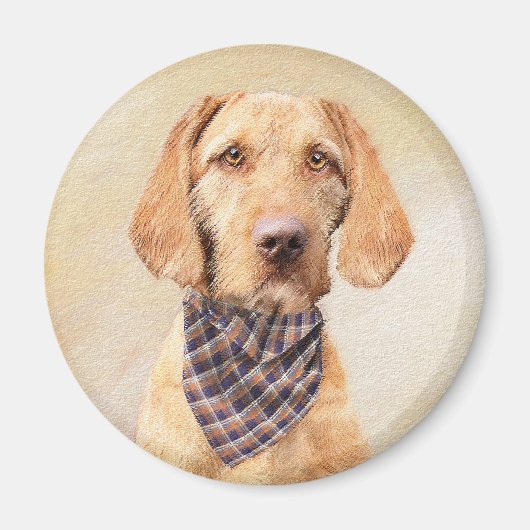 Wirefold Vizsla'絵画s – かわいいオリジナルドッグアート マグネット (正面)