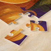 Wirefoxテリア不気味ドッグハロウィーンウィッチパンプキン ジグソーパズル (側面)