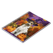 Wirefoxテリア不気味ドッグハロウィーンウィッチパンプキン ノートブック (左側)