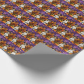 Wirefoxテリア不気味ドッグハロウィーンウィッチパンプキン ラッピングペーパー (角)