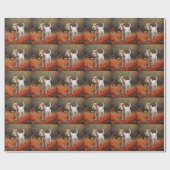 Wirefox Terrier 紅葉 ラッピングペーパー (フラット)