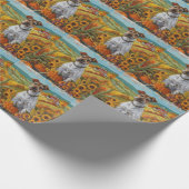 Wirefox Terrier Dog秋の収穫感謝祭 ラッピングペーパー (角)