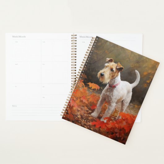 Wirefox Terrier in 紅葉の秋 プランナー手帳 (ディスプレー)