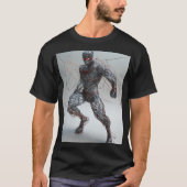 Wireframe Superhero：アニメスタイルTシャツデザイン Tシャツ (正面)