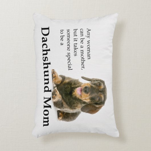 Wirehairedダックスフントのお母さんの枕 アクセントクッション (正面(垂直))