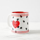 Wirehairedダックスフントの"ハートの女王"のマグ ツートーンマグカップ (正面左)