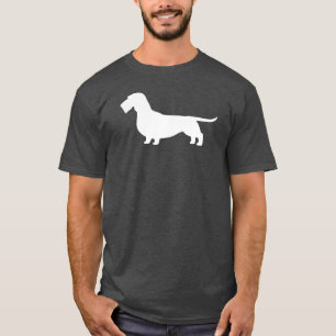 Wirehairedダックスフント のウインナー犬のシルエット tシャツ