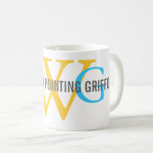 Wirehaired指すGriffonモノグラム コーヒーマグカップ (正面右)