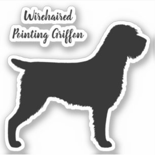 Wirehaired指すGriffon犬のシルエットのステッカー シール