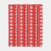 Wirehaired指すGriffonsのクリスマスパターン赤 フリースブランケット (正面)