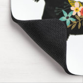 Wirehaired Dachshund Bohemian Floral Silhouette マウスパッド (コーナー)