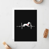 Wirehaired Dachshund dog heartbeat ノートカード (正面/裏面インサイチュ)