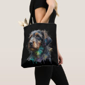 Wirehaired Dachshund Puppy Watercolor Design トートバッグ (クローズアップ)