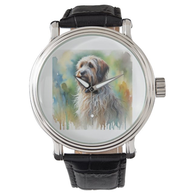 Wirehaired Griffon Korthals Dog 100924AREF106 - Wa 腕時計 (正面)