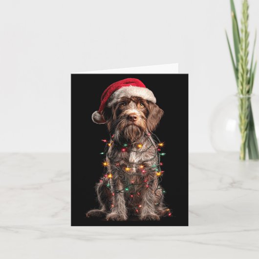 Wirehaired Inting Griffon Christmas Graphics Dog L カード (正面)