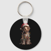 Wirehaired Inting Griffon Christmas Graphics Dog L キーホルダー (正面)