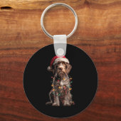 Wirehaired Inting Griffon Christmas Graphics Dog L キーホルダー (正面)