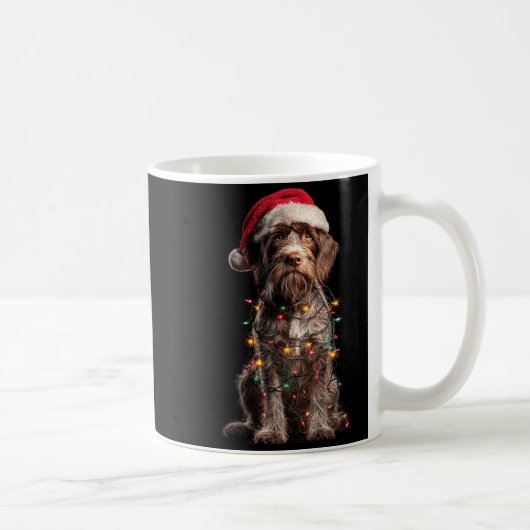 Wirehaired Inting Griffon Christmas Graphics Dog L コーヒーマグカップ (右)