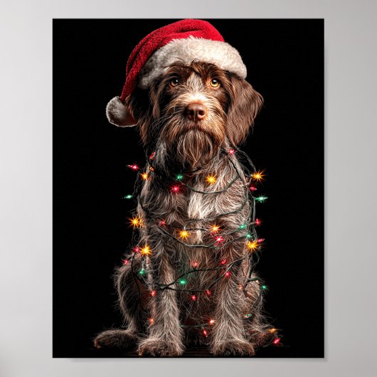 Wirehaired Inting Griffon Christmas Graphics Dog L ポスター (正面)