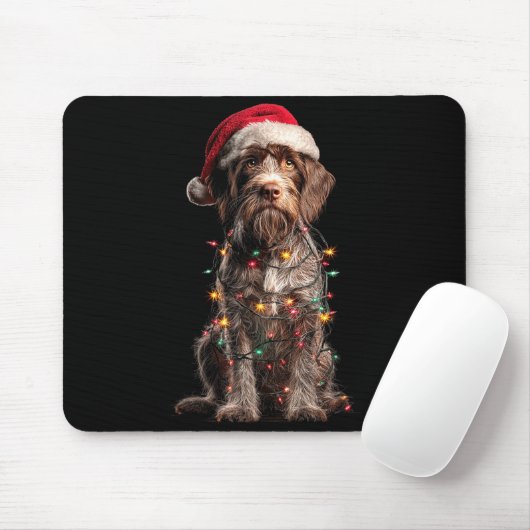 Wirehaired Inting Griffon Christmas Graphics Dog L マウスパッド (マウス)