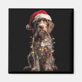 Wirehaired Inting Griffon Christmas Graphics Dog L マグネット (正面)