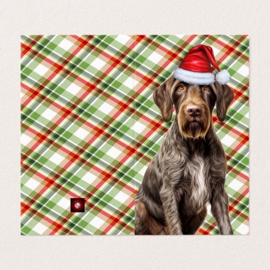 Wirehaired Pointer Dog Holiday Red Plaid Christmas (外部フラット)
