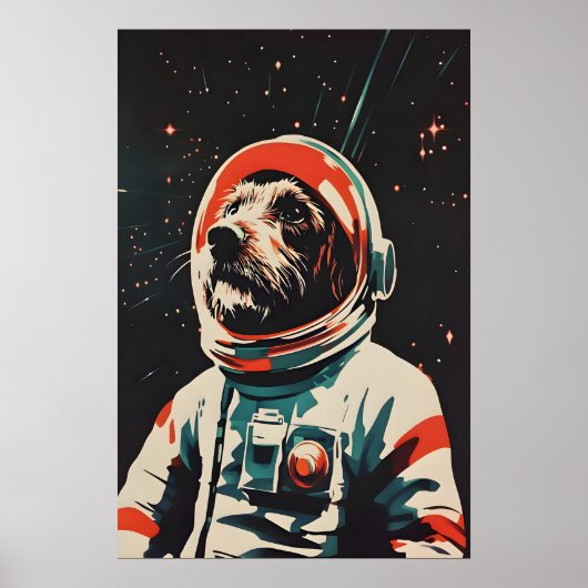 Wirehaired Pointing Griffon Astronaut Poster ポスター (正面)