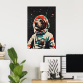 Wirehaired Pointing Griffon Astronaut Poster ポスター (ホームオフィス)