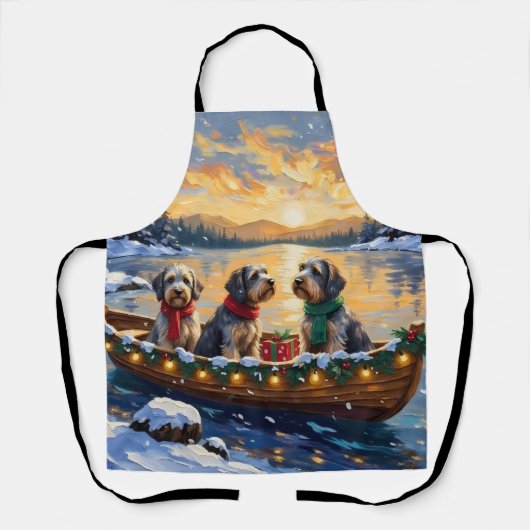 Wirehaired Pointing Griffon Christmas Boat Holiday エプロン (正面)
