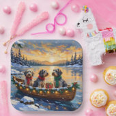 Wirehaired Pointing Griffon Christmas Boat Holiday ペーパープレート (パーティー)