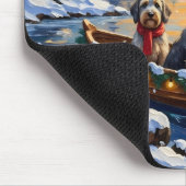 Wirehaired Pointing Griffon Christmas Boat Holiday マウスパッド (コーナー)