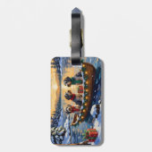 Wirehaired Pointing Griffon Christmas Boat Holiday ラゲッジタグ (裏面縦)