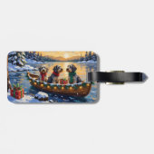 Wirehaired Pointing Griffon Christmas Boat Holiday ラゲッジタグ (裏面横)