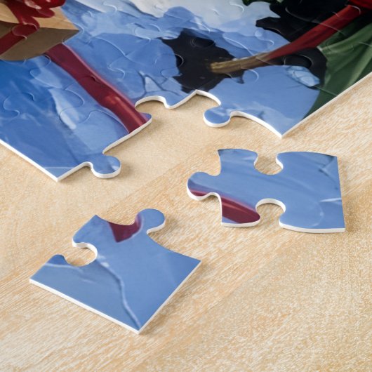 Wirehaired Pointing Griffon Christmas Lighthouse ジグソーパズル (側面)