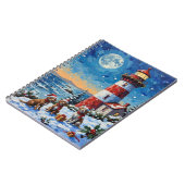 Wirehaired Pointing Griffon Christmas Lighthouse ノートブック (左側)