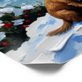 Wirehaired Pointing Griffon Christmas Lighthouse ポスター (コーナー)