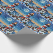 Wirehaired Pointing Griffon Christmas Lighthouse ラッピングペーパー (角)