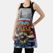 Wirehaired Pointing Griffon Christmas Red Truck エプロン (インサイチュ)