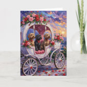 Wirehaired Pointing Griffon Dog Valentine's Day カード (正面)