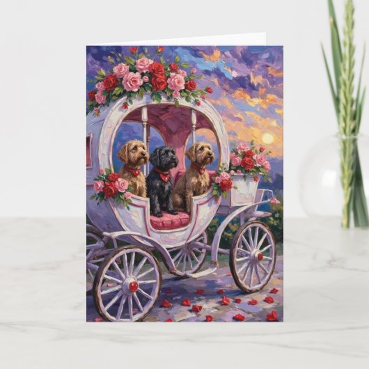 Wirehaired Pointing Griffon Dog Valentine's Day カード (正面)