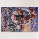 Wirehaired Pointing Griffon Dog Valentine's Day ジグソーパズル (横)