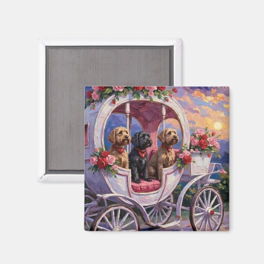 Wirehaired Pointing Griffon Dog Valentine's Day マグネット (正面/裏面)