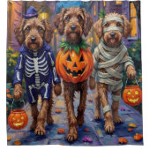 Wirehaired Pointing Griffon Halloween Costumes シャワーカーテン (正面)