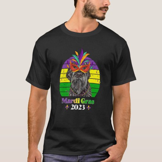 Wirehaired Pointing Griffon Party Dog Mardi Gras 2 Tシャツ (正面)