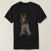 Wirehaired Pointing Griffon Reindeer Christmas Dog Tシャツ (デザイン正面)